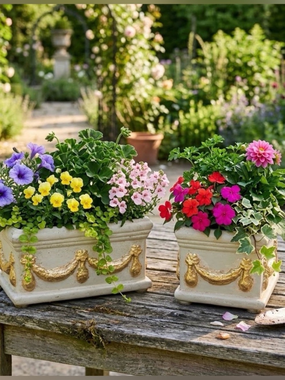 Beautiful Gold Foil Ceramic Planters